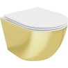 Mexen Lena Rimless WC bowl with slow-close slim seat, duroplast, white/gold - 30224006