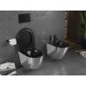 Mexen Lena Rimless toilet bowl with a slim soft close toilet seat, duroplast, Black matt/silver - 30224074
