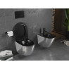 Mexen Lena Rimless Toilet Bowl with Soft-Close Slim Seat, Duroplast, Matte Black/Silver - 30224074