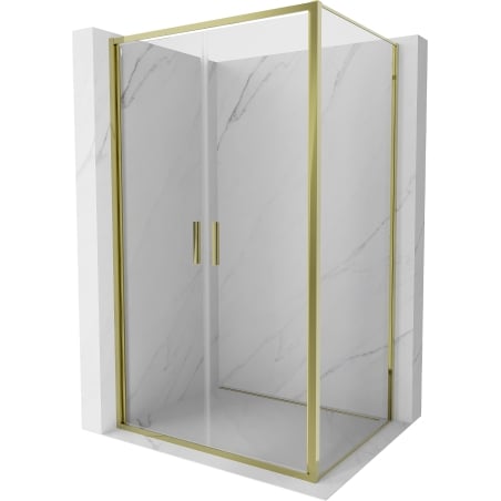 Mexen Exo-B Duo swing shower cabin 80 x 120 cm, transparent, gold - 814-080-120-50-00