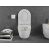 Mexen Lena rimless toilet bowl with soft-close slim seat, duroplast, white/gold line - 30224005