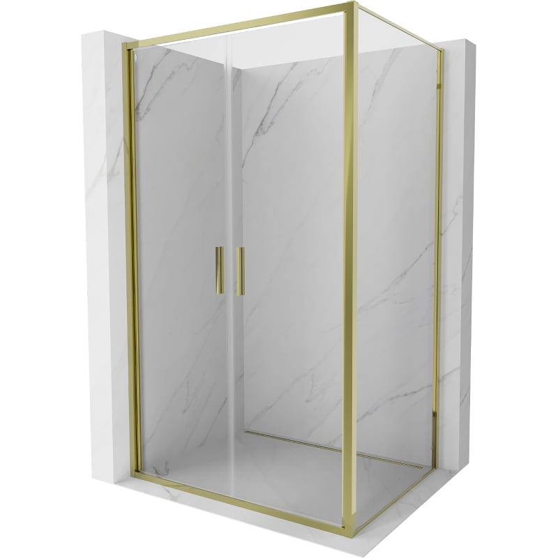 Mexen Exo hinged shower cabin 110 x 85 cm, transparent, gold - 814-110-085-50-00