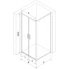 Mexen Exo-B Duo swing shower cabin 110 x 110 cm, transparent, gold - 814-110-110-50-00