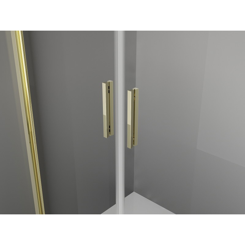 Mexen Exo-B Duo swing shower cabin 120 x 75 cm, transparent, gold - 814-120-075-50-00