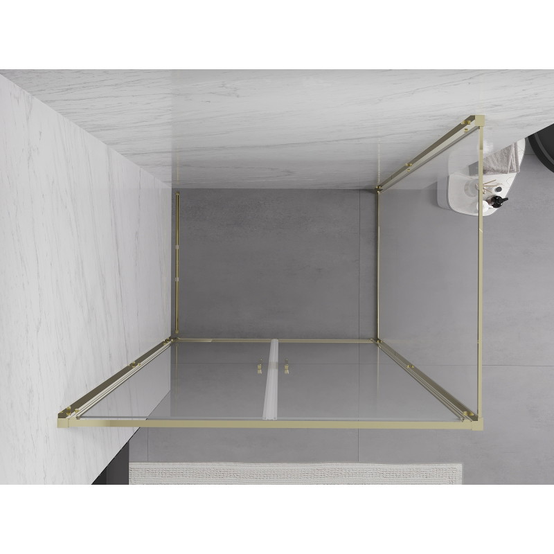 Mexen Exo-B Duo swing shower cabin 120 x 80 cm, transparent, gold - 814-120-080-50-00