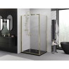 Mexen Exo-B Duo swing shower cabin 120 x 80 cm, transparent, gold - 814-120-080-50-00
