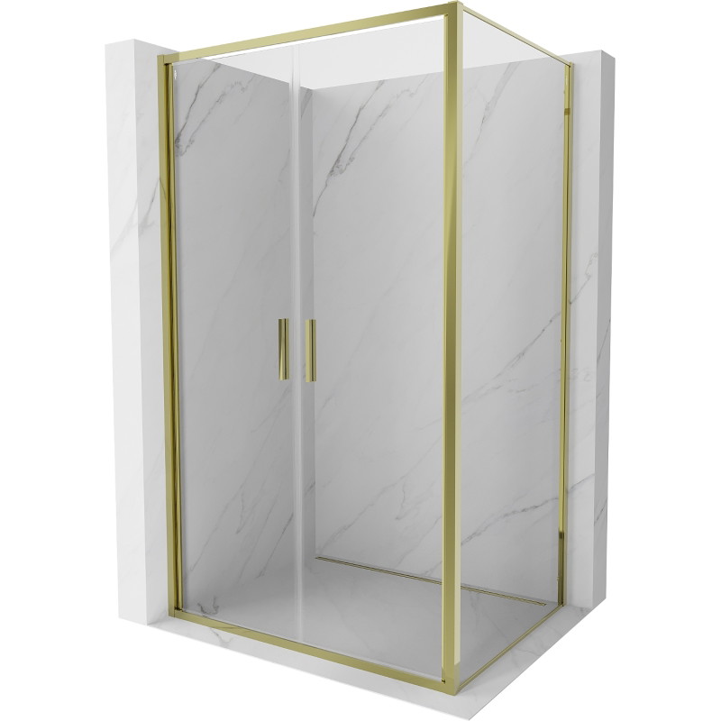 Mexen Exo-B Duo swing shower cabin 120 x 80 cm, transparent, gold - 814-120-080-50-00