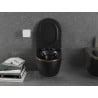 Mexen Lena Rimless toilet bowl with a slim soft close toilet seat, duroplast, Black matt/gold line - 30224075