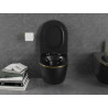 Mexen Lena Rimless WC bowl with slim soft-close duroplast seat, black matte/gold line - 30224075