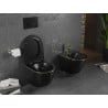 Mexen Lena Rimless toilet bowl with a slim soft close toilet seat, duroplast, Black matt/gold line - 30224075