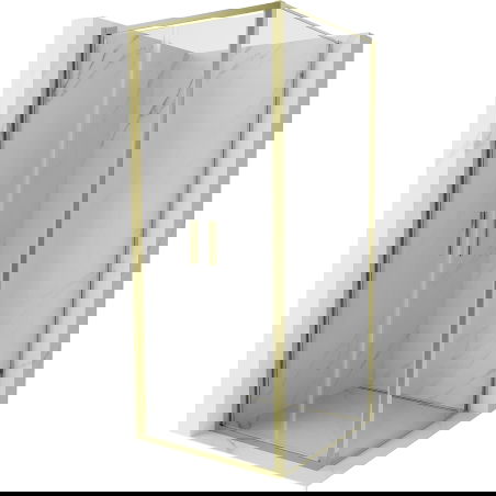 Mexen Exo 120 x 120 cm Pivot Shower Enclosure, Transparent, Gold - 814-120-120-50-00