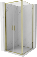 Mexen Exo-B Duo swing shower cabin 120 x 120 cm, transparent, gold - 814-120-120-50-00