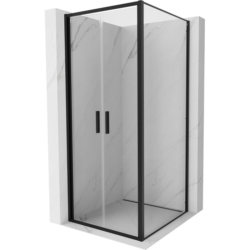 Mexen Exo pivot shower cabin 110 x 110 cm, transparent, black - 814-110-110-70-00