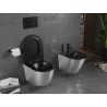Mexen Lena Rimless WC Bowl with Soft-Close Slim Seat, Duroplast, Black Matte/Silver Line Pattern - 30224073