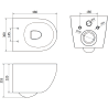 Mexen Lena Rimless toilet bowl with a slim soft close toilet seat, duroplast, Black matt/gold line pattern - 30224077