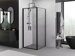 Mexen Exo swing shower cabin 120 x 120 cm, transparent, black - 814-120-120-70-00