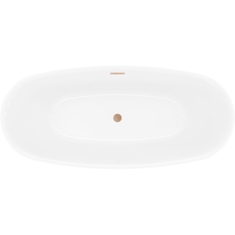 Mexen Luvo Slim freestanding bathtub 170 x 75 cm, white, brushed copper overflow - 52801707500-65