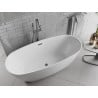 Mexen Luvo Slim freestanding bath 170 x 75 cm, white, gun gray brushed overflow - 52801707500-66