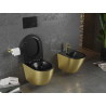 Mexen Lena Rimless WC Bowl with Soft-Close Slim Seat, Duroplast, Matte Black/Gold Line Pattern - 30224077