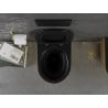 Mexen Lena rimless toilet bowl with soft-close slim seat, duroplast, matte black/gold line pattern - 30224077