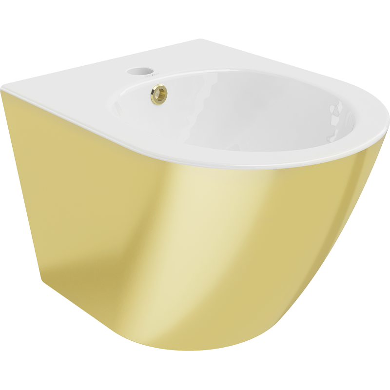 Mexen Lena suspended bidet, white/gold - 35224806