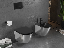 Mexen Lena wall hung bidet, Black matt/Silver - 35224874