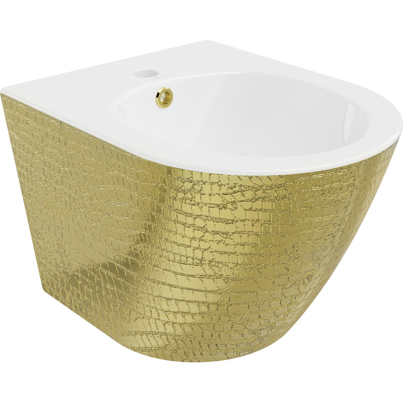 Mexen Lena hanging bidet, white/gold scale pattern - 35224808
