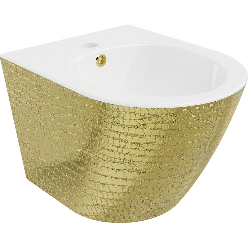 Mexen Lena hanging bidet, white/golden scale pattern - 35224808