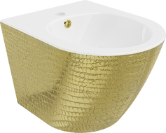 Mexen Lena wall hung bidet, White/Gold scales pattern - 35224808