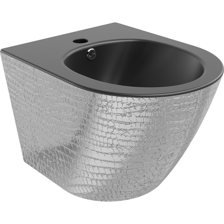 Mexen Lena wall hung bidet, Black matt/Silver scales pattern - 35224872
