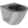 Mexen Lena wall-hung bidet, black matte/silver fish scale pattern - 35224872