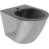 Mexen Lena wall-mounted bidet, black matte/silver scale pattern - 35224872