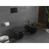 Mexen Lena wall-mounted bidet, black matte/golden line - 35224875