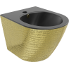 Mexen Lena hanging bidet, matte black/gold scale pattern - 35224878