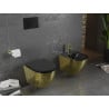 Mexen Lena hanging bidet, matte black/gold scale pattern - 35224878