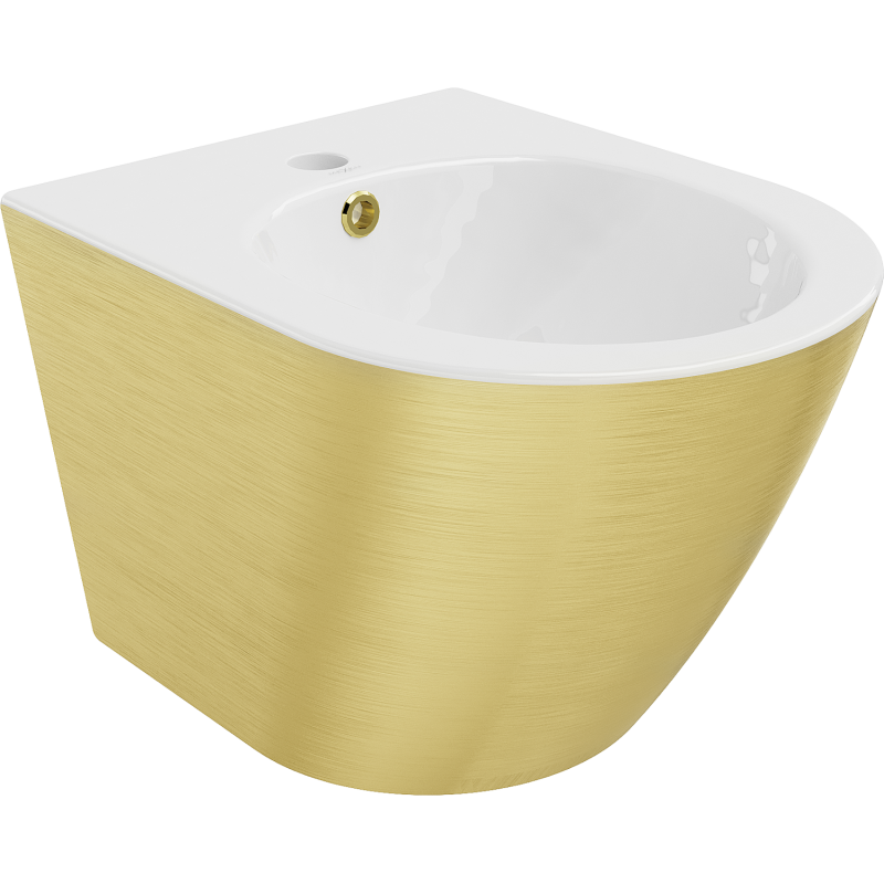 Mexen Lena hanging bidet, white/gold line pattern - 35224807