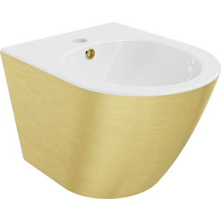 Mexen Lena wall hung bidet, White/Gold line pattern - 35224807
