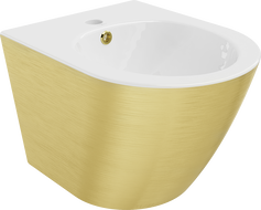 Mexen Lena wall hung bidet, White/Gold line pattern - 35224807