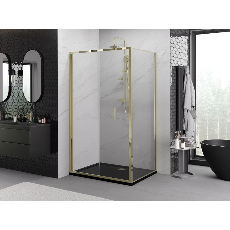 Mexen Exo-F folding shower cabin 95 x 120 cm, transparent, gold - 816-095-120-50-00