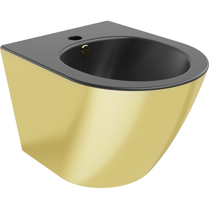 Mexen Lena wall-mounted bidet, matte black/gold - 35224876