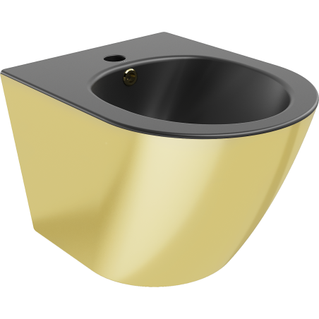 Mexen Lena wall hung bidet, Black matt/Gold - 35224876