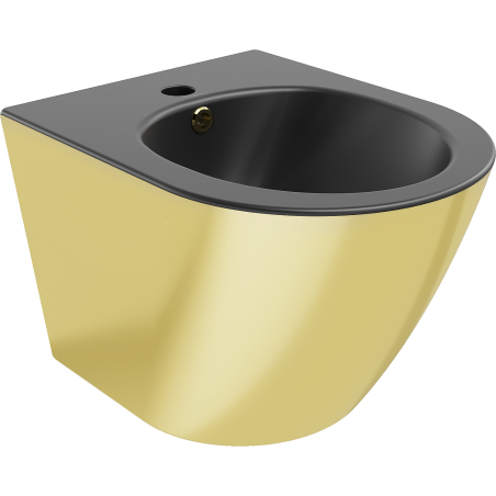 Mexen Lena wall-mounted bidet, matte black/gold - 35224876