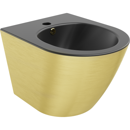 Mexen Lena wall hung bidet, Black matt/Gold line pattern - 35224877