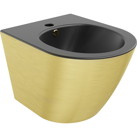 Mexen Lena wall-mounted bidet, matte black/gold line pattern - 35224877