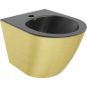 Mexen Lena wall hung bidet, Black matt/Gold line pattern - 35224877