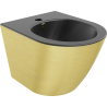 Mexen Lena wall-mounted bidet, matte black/gold line pattern - 35224877