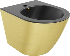Mexen Lena wall hung bidet, Black matt/Gold line pattern - 35224877