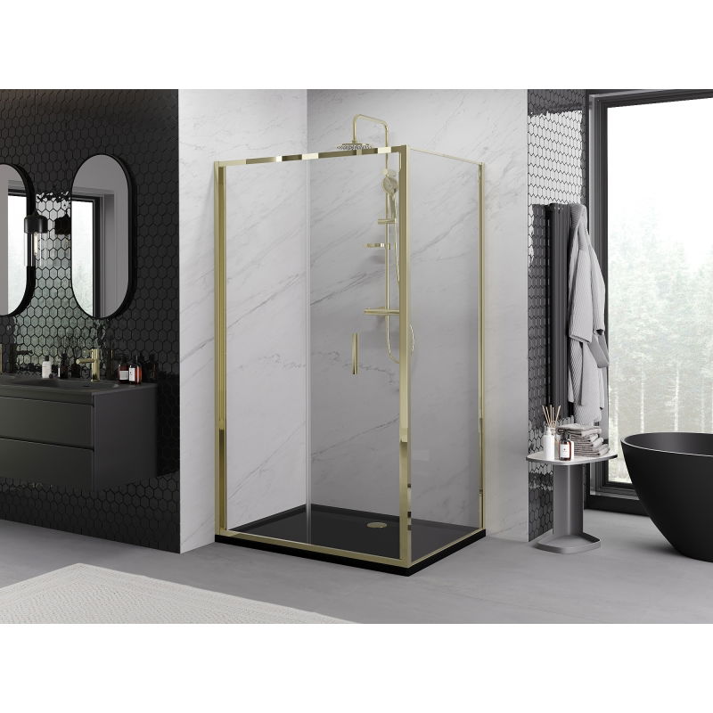 Mexen Exo folding shower cabin 120 x 110 cm, transparent, gold - 816-120-110-50-00