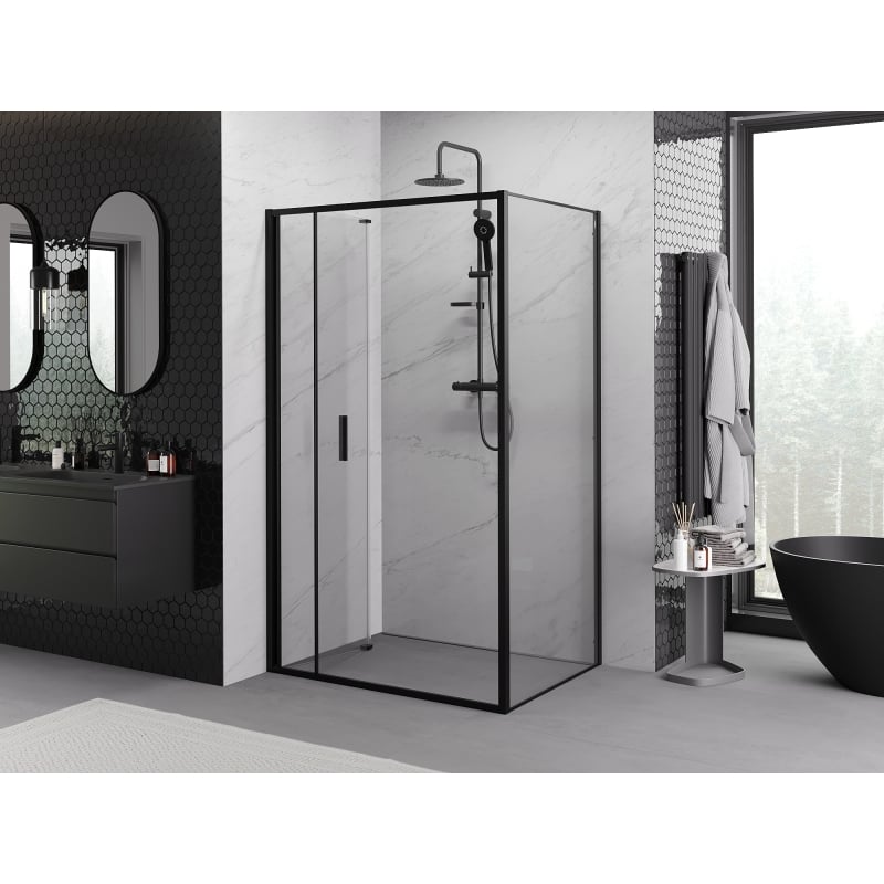 Mexen Exo folding shower cabin 85 x 110 cm, transparent, black - 816-085-110-70-00