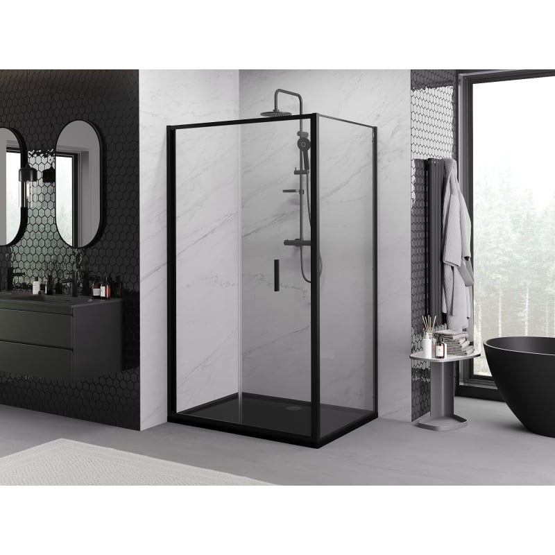 Mexen Exo-F foldable shower cabin 90 x 110 cm, transparent, black - 816-090-110-70-00